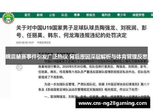魏震禁赛事件引发广泛热议 背后原因深层解析与体育管理反思